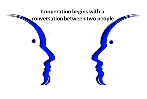 People speak to one another