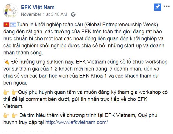 EFK program in vietnam celebrates GEW 2019