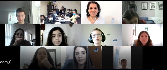An online meeting with students from China led by Galit Zamler and Pnina Weinstein