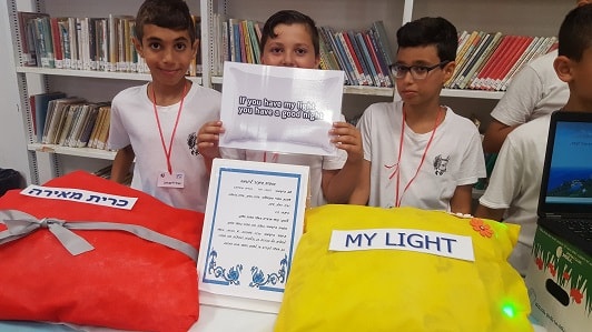 A light up pillow, invented by fifth-graders in Israel