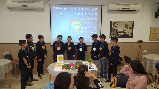 Presentation of ideas for projects by sixth graders at Rivka Guber School