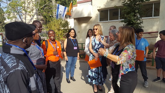 A delegation from Uganda in a visit at the A. D. Gordon School in Kfar Saba