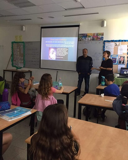 Michal Sade and Ahmed Juha at Sadot school