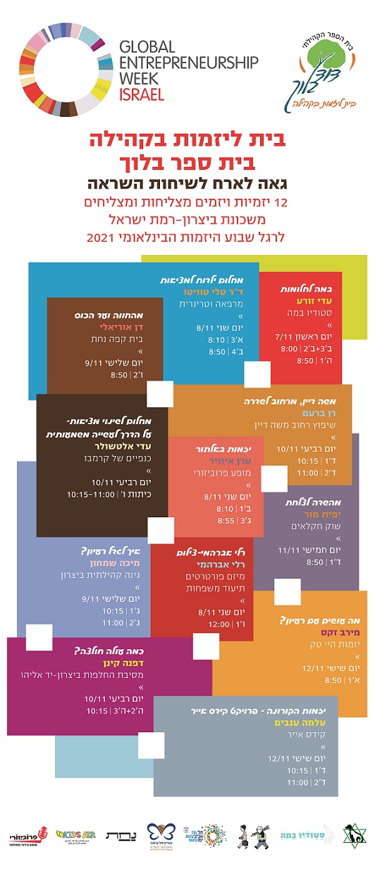 GEW Schedule at the David Bloch School in Tel Aviv