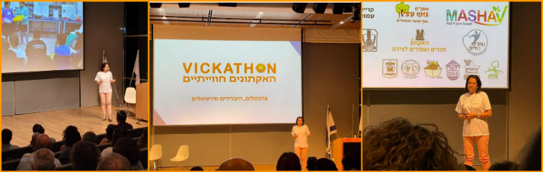 Galit Zamler presents Vickathon project at inistry of Education's EdStart incubator event