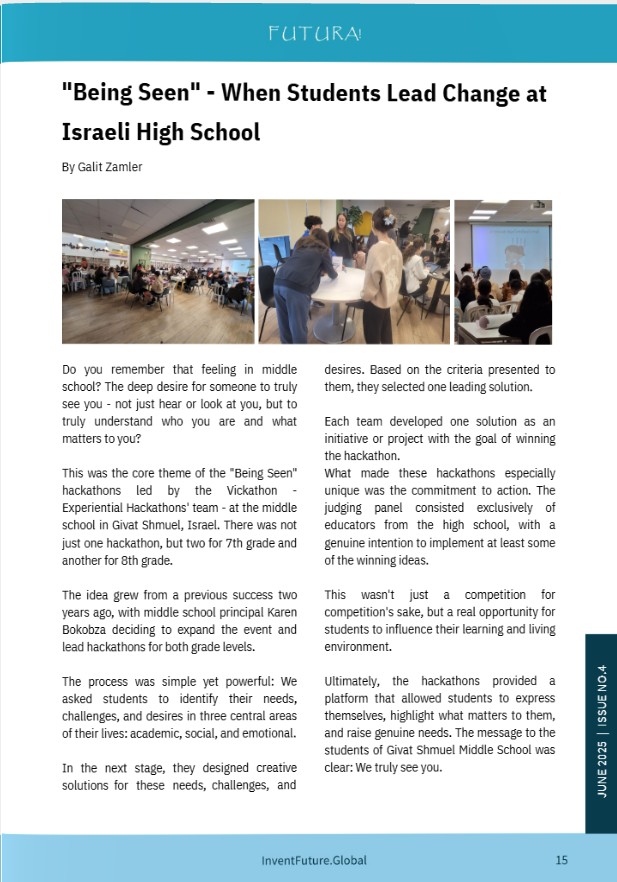 The international magaizne published an article about one of Galit Zamler's hackathons
