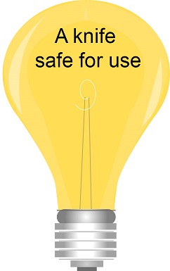 A safe to use a knife