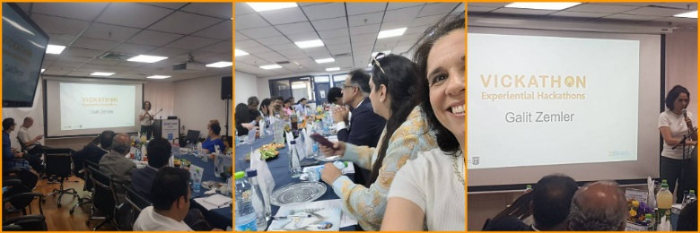 Galit Zamler presents Vickathon to a delegation of the Israeli Ministry Of Education