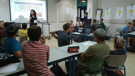 Galit Zamler in a Hackathon at the Yeshiva in Kiryat Arba