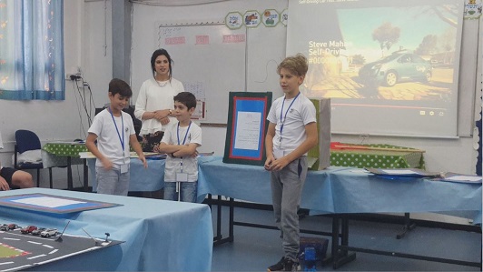 An electric library, an invention of the students at the Bechor Levi school in Rehovot