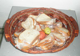 A basket of sandwiches