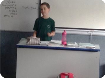Presenting his idea